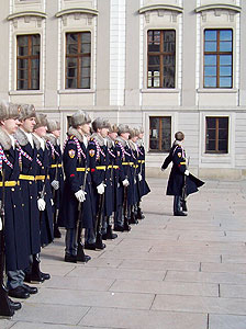 Changing of the Guard at Prague Castle.  Playwright-turned-president Vclav Havel brought some pizzazz to the castle after 1989, when he hired the Czech costume designer on the film Amadeus to redesign the guards' uniforms and then instigated a changing of the guard ceremony. 