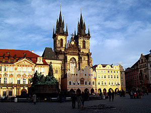 Old Town Square and the Tn Cathedral. Our hotel was located just behind the cathedral.