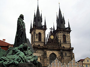 Old Town Square and the Tn Cathedral. Our hotel was located just behind the cathedral.