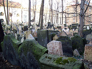 Old Jewish Cemetery: used from 1439 to 17 87. There are 12 layers of tombs because the city would not give the Jews more room to bury their dead. It has been estimated that there are approximately 12,000 tombstones presently visible, and there may be as many as 100,000 burials in all. 