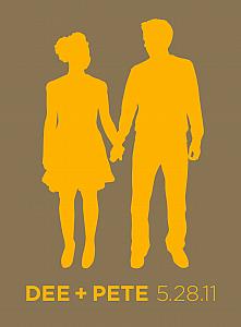 Kelly created this silhouette of Dee and Pete for their wedding