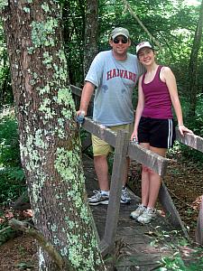 Hiking on a trail along the Natchez Trace 