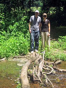 Hiking on a trail along the Natchez Trace 