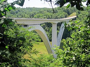A bridge spanning a valley along the Natchez Trace