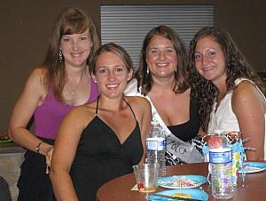 Kelly, Jen, Allison, and Dee at Allison's bachelorette party
