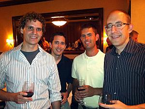 Adam, Pete, Mike and Jay - four of Brian's groomsmen at the rehearsal dinner