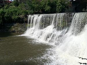 In Chagrin Falls, outside Cleveland, where Kevin and Kyleen will be getting married (not at this waterfall, though wedding photos may be taken here!)