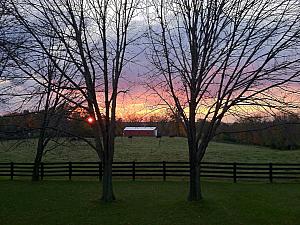 A pretty sunset overlooking the farm behind Kelly's parents house, where we are living right now.