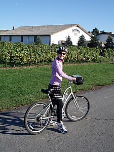 Kelly on her bike