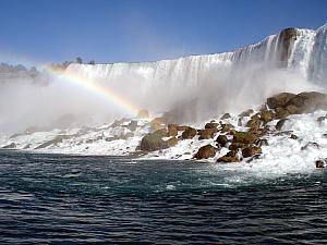 We're now taking our turn on the Maid of the Mist, preparing to get drenched!