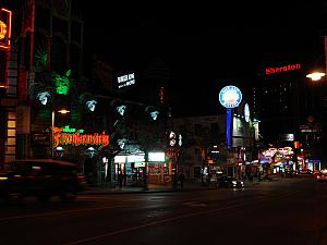 Niagara's Clifton Hill street, where all the terrible touristy crap is -- lots of awful neon -- though, it was amusing.