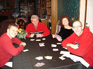 Playing Uno.
