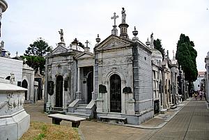 Buenos Aires - La Recoleta cemetery - it's famous because its jammed full of ornate mausoleums.