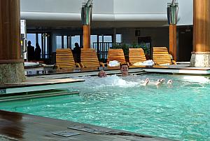 ...and here they are with the water nearly over their head. With some of the largest waves, water emptied right out of the pool!