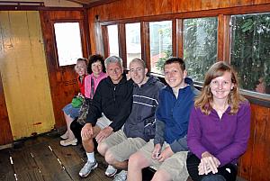 Valparaiso, Chile, taking a funicular up a hillside. It's also very hilly here, just like San Francisco.