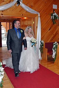Here come the bride, with her father