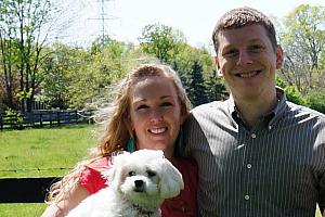 Easter 2012 -- Kyleen and Kevin with their dog Bella