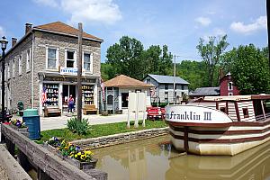 Metamora, Indiana sits on an old canal waterway that was dug out in the mid 1800s, just before railroads came in vogue. (The info boards providing history called the canal a financial disaster for Indiana.)