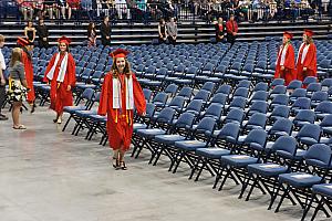 Julie's High School Graduation: entering the arena