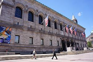 Boston's Public Library -- it was the first public library in the United States, established in 1848. This facade is also used as the courthouse exterior on the TV show Boston Legal