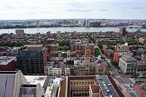 Here's the view from our hotel. Not too bad! We stayed at the Westin Copley Place -- thanks P&G.