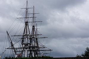 We only caught a far-away view of the USS Constitution, the world's largest afloat naval vessel. It first sailed in 1797, and was used in the War of 1812, where it obtained the nickname Old Ironsides. Next time, we'll have to tour it.