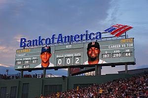 We also really liked how they made the giant jumbotron look like a traditional scoreboard. It was very well done.