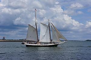 Passing a sailboat.