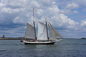 Passing a sailboat.