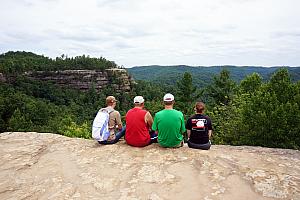 Resting (posing) atop the natural bridge