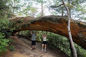 Chad and Kelly with a herculean effort, lifting up this arch.