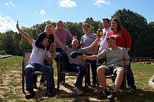 Group shot before leaving the cabin - crazy shot!