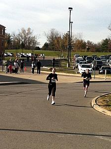 Kelly on her way to the half marathon finish line. 