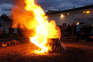 The flames from the fish boil are pretty impressive.