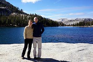 Kelly and Jay in front of the lake.