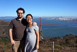 Matt and Xuxu with the Golden Gate Bridge.