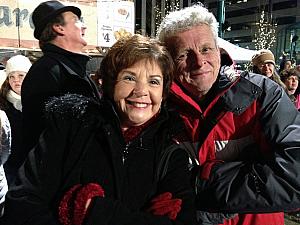 Mom and Dad Klocke enjoying Fountain Square