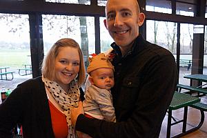 Jay and Jenny and her baby Cooper at the extended Larbes family Christmas party