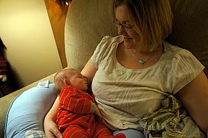 Jenny with a sleepy Cooper