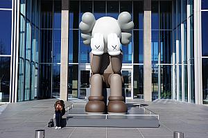 At the Modern Art Museum of Fort Worth - they had a giant KAWS statue on display! Kelly was deeply saddened to see it. (Actually, we were  excited, we had just read about KAWS the artist in a magazine a few weeks prior!)