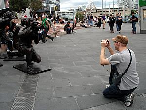 Action shot - Jay photographing the paparazzi.