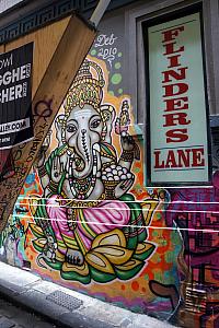Melbourne was full of interesting graffiti art - this seen on Flinders Lane
