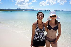 Mom and Kelly at Whitehaven Beach