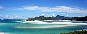 Beautiful Scenic view from atop Hill Inlet, looking down on Whitehaven Beach
