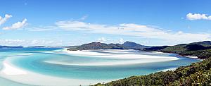 Beautiful Scenic view from atop Hill Inlet, looking down on Whitehaven Beach