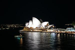 Good night to the Opera House, from our ship's balcony.