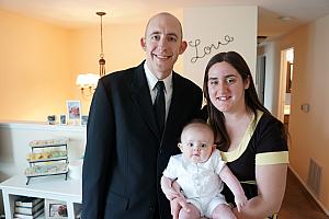 Cooper and Jay and Carlye Noward, Chad's little sister -- Cooper with his godparents!