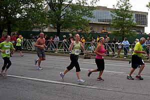 A couple hours later, Kelly is happy to be a few seconds from the finish line! 