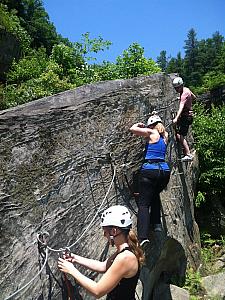 Day 3 - time to Rock Climb! Going through the training course at Torrent Falls.
