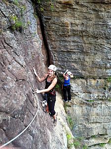 Kelly and Katie, out for a no-big-deal afternoon climb!